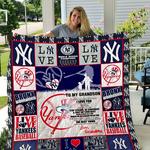new york yankees to my grandson love grandmom quilt d2387060