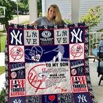 new york yankees to my son love dad quilt d2387078