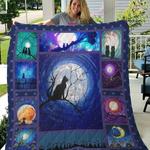 night cats and moon quilt blanket great customized gifts for birthday christmas thanksgiving