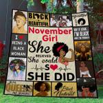 november girl she believed she could so she did quilt blanket great customized blanket gifts for