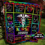 nurse tie dye personalized quilt blanket bbb050613nb d2355865