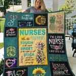 nurses are like pineapples tough on the outside sweet on the inside quilt blanket great customized