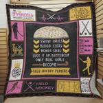 only real girls become field hockey players quilt blanket great customized blanket gifts for