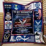 personalized air force to my daughter from mom never feel that you are alone quilt blanket great