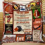 personalized american football to my son i love you so much quilt blanket great customized gifts