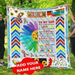 personalized autism to my son from mom dad never forget how much i love you quilt blanket great