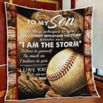 personalized baseball to my son quilt blanket from mom i am the storm great customized blanket