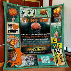 Personalized Basketball To My Son Quilt Blanket The Love I Have For You Will Never Change Great Customized Blanket Gifts For Birthday Christmas Thanksgiving