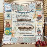 personalized bear to my grandson from grandma never forget how much i love you quilt blanket great
