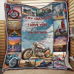 personalized biker to my grandson from grandpa never forget how much i love you quilt blanket great