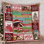 personalized black girl christmas to my daughter quilt blanket from mom i will always be there to