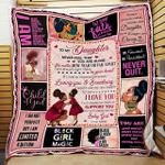 personalized black to my daughter from mom i will always be there to support you quilt blanket