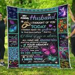 personalized butterfly to my angel husband quilt blanket from wife i always have you in my heart
