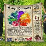 personalized colorful mothership tree to my daughter quilt blanket from mom i love you forever and