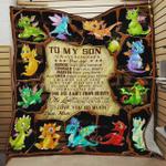 personalized dinosaur family to my son quilt blanket from mom i love you so much great customized