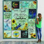 personalized dragonfly to my daughter from mom if they whisper to you quilt blanket great