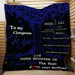 Personalized Family To My Wife From Husband When I Say I Love You More Quilt Blanket Great Customized Gifts For Birthday Christmas Thanksgiving Wedding ValentineS Day
