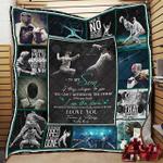 personalized fencing to my son from mom if they whisper to you quilt blanket great customized gifts