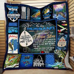 Personalized Fishing To My Husband Quilt Blanket You Are My Greatest Catch Of My Life Great Customized Blanket Gifts For Birthday Christmas Thanksgiving