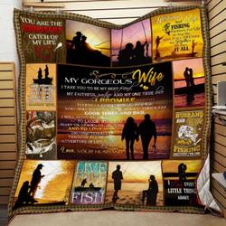 Personalized Fishing To My Wife From Husband I Take You To Be My Best Friend Quilt Blanket Great Customized Gifts For Birthday Christmas Thanksgiving