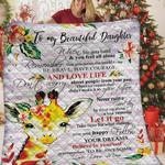 personalized giraffe to my daughter quilt blanket from mom believe in yourself and remember to be