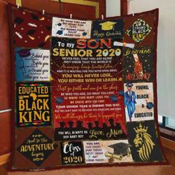 Personalized Graduation To My Son Quilt Blanket From Mom You Will Always Be Our Baby Boy Great Customized Blanket Gifts For Birthday Christmas Thanksgiving