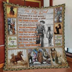 Personalized Horse To My Dad Quilt Blanket From Daughter You Will Always Be My Dad My Hero Great Customized Blanket Gifts For Birthday Christmas Thanksgiving FatherS Day