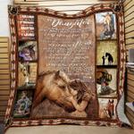 personalized horse to my daughter from dad i am here for you quilt blanket great customized gifts