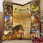 personalized horse to my granddaughter from grandma never forget that i love you quilt blanket