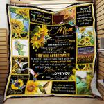 personalized hummingbird and sunflower to my mom quilt blanket from daughter you will always be my