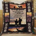 personalized hunting to my son quilt blanket from dad love you for the rest of mine great
