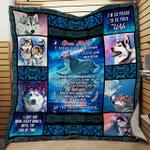 personalized husky to my husband quilt blanket from wife i love you to the moon and back great