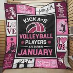 personalized kick ass volleyball players are born in january quilt blanket great customized blanket
