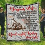 personalized lineman to my gorgeous wife quilt blanket i love you forever and always great d2348086
