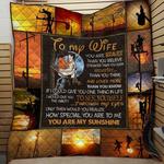 personalized lineman to my wife from husband you are my sunshine quilt blanket great customized