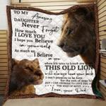 personalized lion to my daughter from dad how much i love you quilt blanket great customized gifts