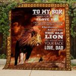 personalized lion to my son quilt blanket from dad this old lion will always have your back great