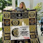 personalized new orleans saints to my granddaughter from grandma super bowl champions quilt blanket
