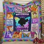 personalized november girl is like a butterfly pretty to see hard to catch quilt blanket great