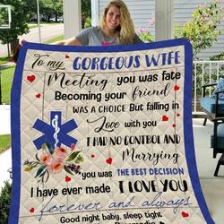Personalized Paramedic To My Wife From Husband I Love You Forever And Always Quilt Blanket Great Customized Gifts For Birthday Christmas Thanksgiving Wedding ValentineS Day