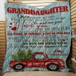 personalized red truck christmas to my granddaughter from grandma once upon a time quilt blanket