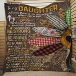 personalized sewing sunflower to my daughter quilt blanket from dad there is something you must