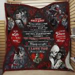 personalized skull husband and wife to my only love quilt blanket i love you forever and always