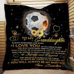 personalized soccer to my granddaughter from grandma remember how much i love you quilt blanket