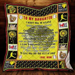 Personalized Softball To My Daughter From Mom You Are Capable Quilt Blanket Great Customized Gifts For Birthday Christmas Thanksgiving Perfect Gifts For Softball Lover