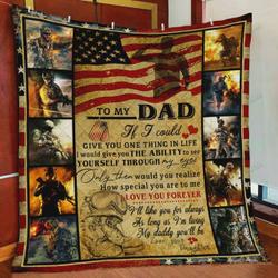 Personalized Soldier To My Dad Quilt Blanket From Daughter I Love You Forever Great Customized Blanket Gifts For Birthday Christmas Thanksgiving FatherS Day