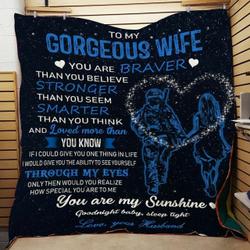 Personalized Soldier To My Wife From Husband You Are Braver Quilt Blanket Great Customized Gifts For Birthday Christmas Thanksgiving Wedding ValentineS Day