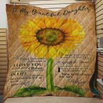 personalized sunflower family to my beautiful daughter quilt blanket from dad remember how much i