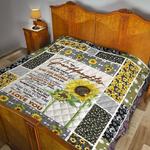 personalized sunflower to my granddaughter from grandma no matter how old you are i love you quilt
