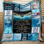 personalized swimming to my son from mom if they whisper to you quilt blanket great customized